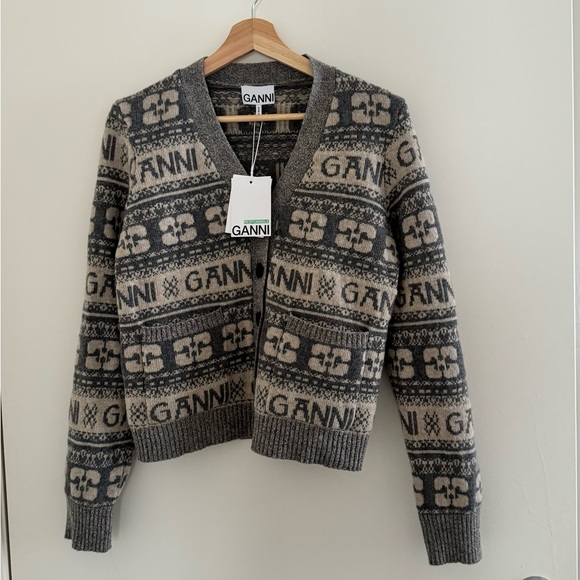 NEW Ganni Wool Cardigan